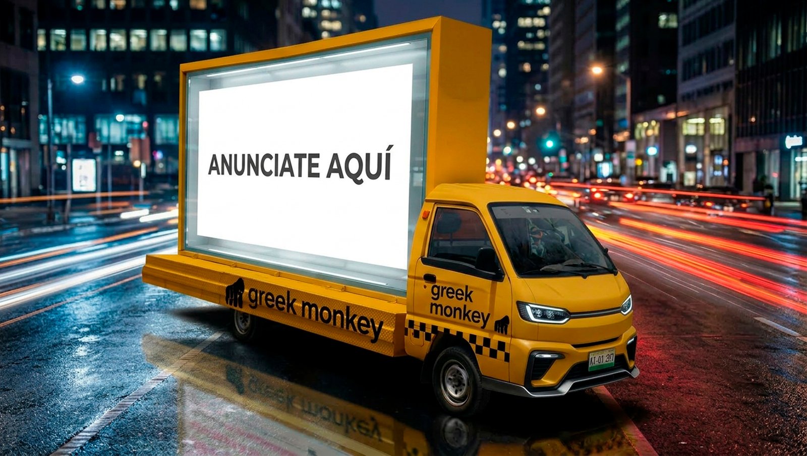 Publicidad en vallas móviles de Greek Monkey